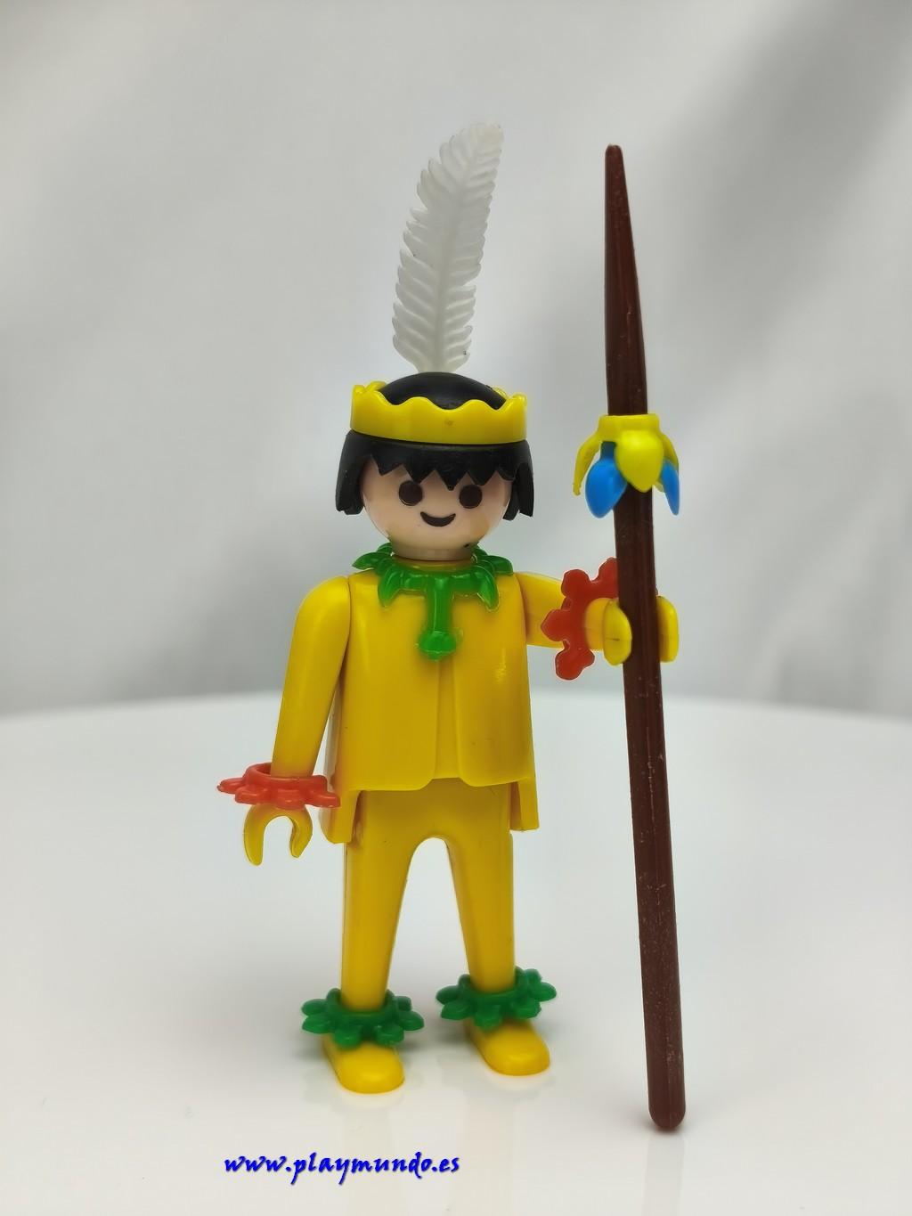 PLAYMOBIL MUÑECO CLICK INDIO 3128 ( PIES PLANOS MARCADO SOLO b) AMARILLO (AÑO 1974) a1