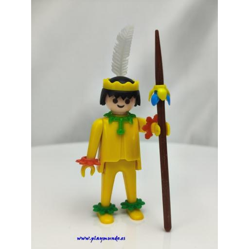 PLAYMOBIL MUÑECO CLICK  INDIO 3128 ( PIES PLANOS MARCADO SOLO  b) AMARILLO (AÑO 1974) a1 [0]