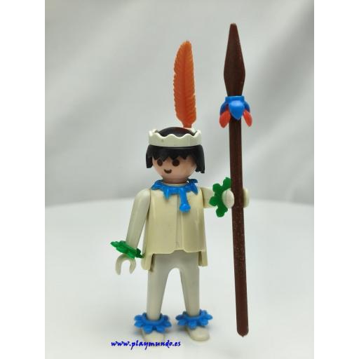 PLAYMOBIL MUÑECO CLICK  INDIO 3128 ( PIES PLANOS MARCADO SOLO  b) BLANCO (AÑO 1974)  [0]