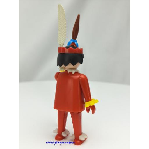 PLAYMOBIL MUÑECO CLICK  INDIO 3128 ( PIES PLANOS MARCADO SOLO  b) ROJO (AÑO 1974)  [2]