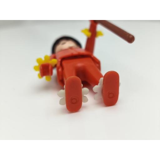 PLAYMOBIL MUÑECO CLICK  INDIO 3128 ( PIES PLANOS MARCADO SOLO  b) ROJO (AÑO 1974)  [1]