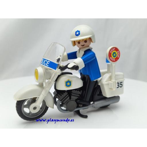 PLAYMOBIL 3564 POLICIA CON MOTO (Version 2 - 3  , AÑO 1987 - 1997) [0]