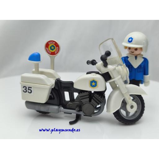 PLAYMOBIL 3564 POLICIA CON MOTO (Version 2 - 3  , AÑO 1987 - 1997) [3]