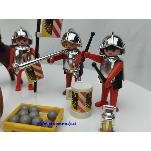 PLAYMOBIL 3482 CABALLEROS MEDIEVALES CON CAÑON (AÑO 1981-1993) [1]