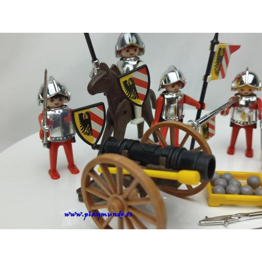 PLAYMOBIL 3482 CABALLEROS MEDIEVALES CON CAÑON (AÑO 1981-1993) [3]