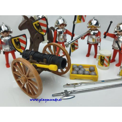 PLAYMOBIL 3482 CABALLEROS MEDIEVALES CON CAÑON (AÑO 1981-1993) [4]