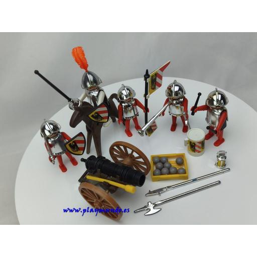 PLAYMOBIL 3482 CABALLEROS MEDIEVALES CON CAÑON (AÑO 1981-1993) [5]