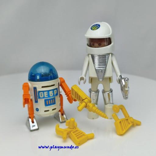 PLAYMOBIL 3591 ROBOT Y ASTRONAUTA PLAYMOSPACE (AÑO 1981)  [0]
