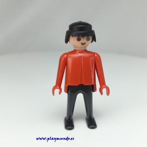 PLAYMOBIL  MUÑECO CLICK ROJO NEGRO, MANOS FIJAS [0]