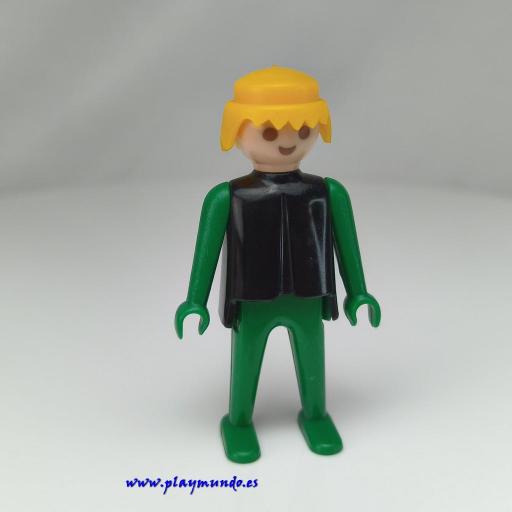 PLAYMOBIL MUÑECO CLICK NEGRO VERDE RUBIO, MANOS FIJAS [0]