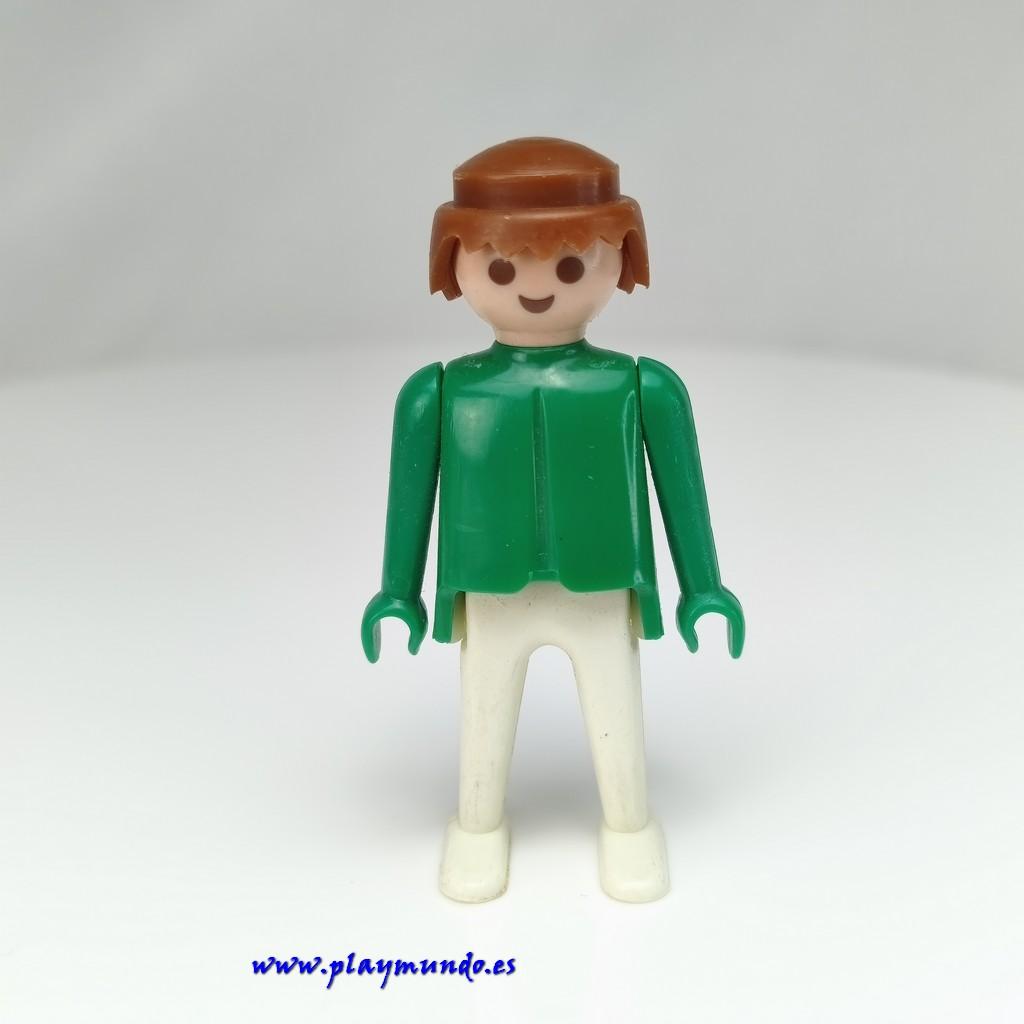 PLAYMOBIL MUÑECO CLICK VERDE BLANCO CASTAÑO, MANOS FIJAS