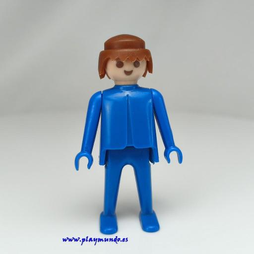 PLAYMOBIL MUÑECO CLICK AZUL CASTAÑO, MANOS FIJAS [0]