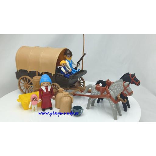​PLAYMOBIL 3278 CARRETA OESTE WESTERN GRANJEROS (V-2-3 AÑO 1988 - 1993) [0]