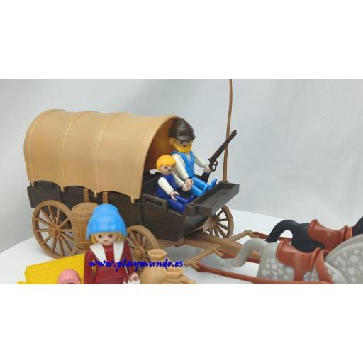 ​PLAYMOBIL 3278 CARRETA OESTE WESTERN GRANJEROS (V-2-3 AÑO 1988 - 1993) [1]