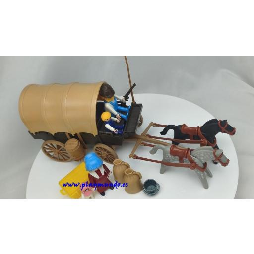​PLAYMOBIL 3278 CARRETA OESTE WESTERN GRANJEROS (V-2-3 AÑO 1988 - 1993) [3]