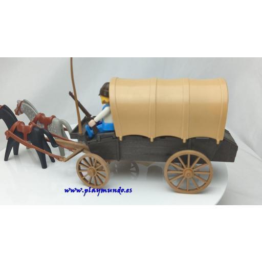 ​PLAYMOBIL 3278 CARRETA OESTE WESTERN GRANJEROS (V-2-3 AÑO 1988 - 1993) [4]
