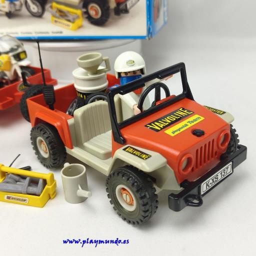 PLAYMOBIL 3478 JEEP CON REMOLQUE MOTOS DE CARRERAS  (AÑO 1984) [4]