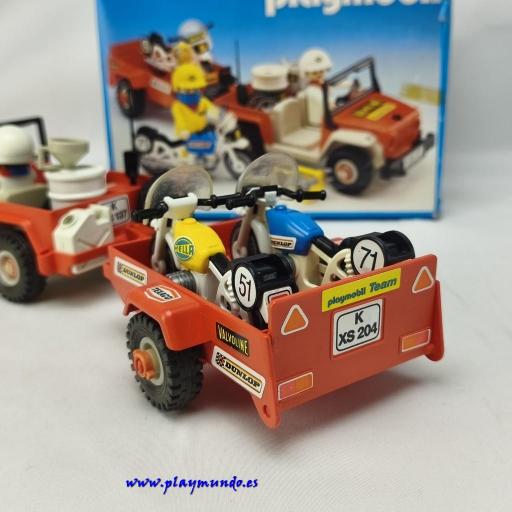 PLAYMOBIL 3478 JEEP CON REMOLQUE MOTOS DE CARRERAS  (AÑO 1984) [1]