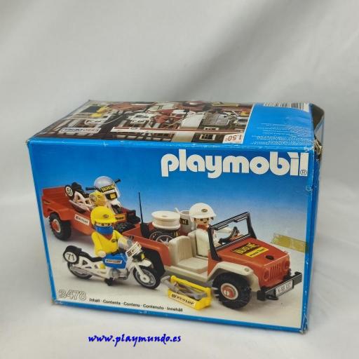 PLAYMOBIL 3478 JEEP CON REMOLQUE MOTOS DE CARRERAS  (AÑO 1984) [5]