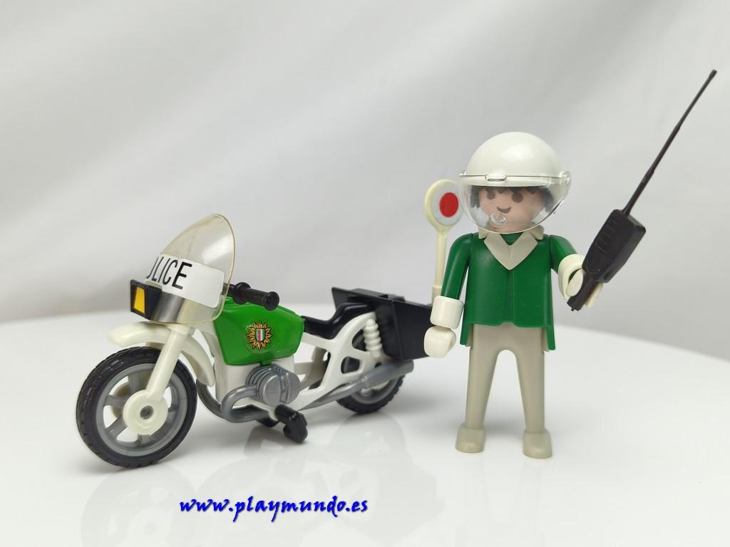 PLAYMOBIL 3564 POLICIA CON MOTO (VERSION 1, AÑO 1982 - 1988)