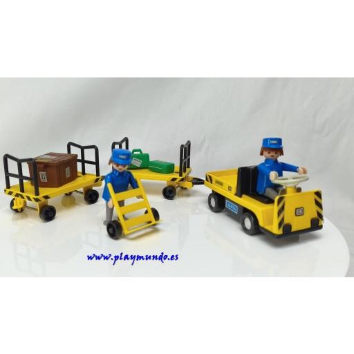 PLAYMOBIL 4201 VEHICULOS TRANSPORTE EQUIPAJE ESTACION (AÑO 1981 - 1987)