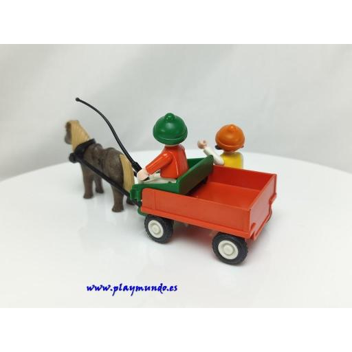 PLAYMOBIL 3583 NIÑOS CON CARRITO TIRADO POR PONI (AÑO 1983 - 1992) [2]