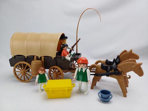 ​PLAYMOBIL 3278 CARRETA OESTE WESTERN GRANJEROS (V-1 AÑO 1983 - 1989) [0]