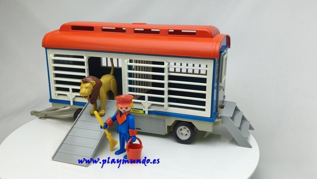 PLAYMOBIL 3514 REMOLQUE DEL CIRCO CON LEON Y DOMADOR (AÑO 1979 - 1984)