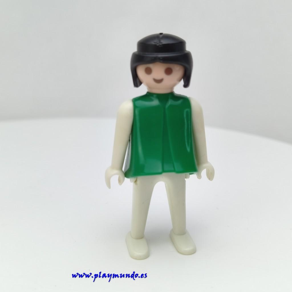 PLAYMOBIL MUJER MUÑECO CLICK VERDE BLANCO MORENA, MANOS FIJAS