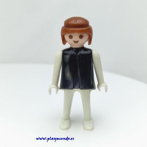 PLAYMOBIL MUJER MUÑECO CLICK NEGRO BLANCO MORENA, MANOS FIJAS [0]