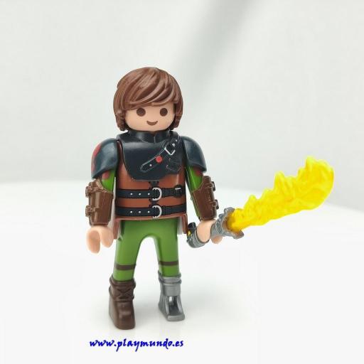 PLAYMOBIL HIPO CON ESPADA DE FUEGO (DRAGONS) GUERRERO CABALLERO MEDIEVAL  [0]