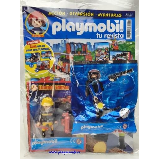 PLAYMOBIL REVISTA BLUE Nº89 BOMBERO Y BUZO POLICIA  (SEPTIEMBRE 2026)  [0]