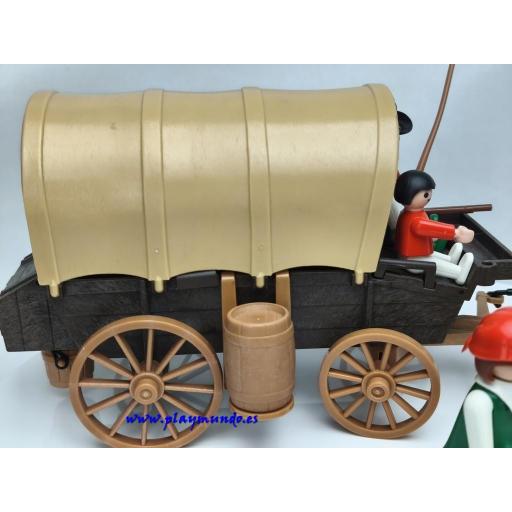 PLAYMOBIL 3278 CARRETA OESTE WESTERN GRANJEROS (Version 1 AÑO 1983 - 1989) [5]