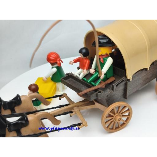 PLAYMOBIL 3278 CARRETA OESTE WESTERN GRANJEROS (Version 1 AÑO 1983 - 1989) [1]