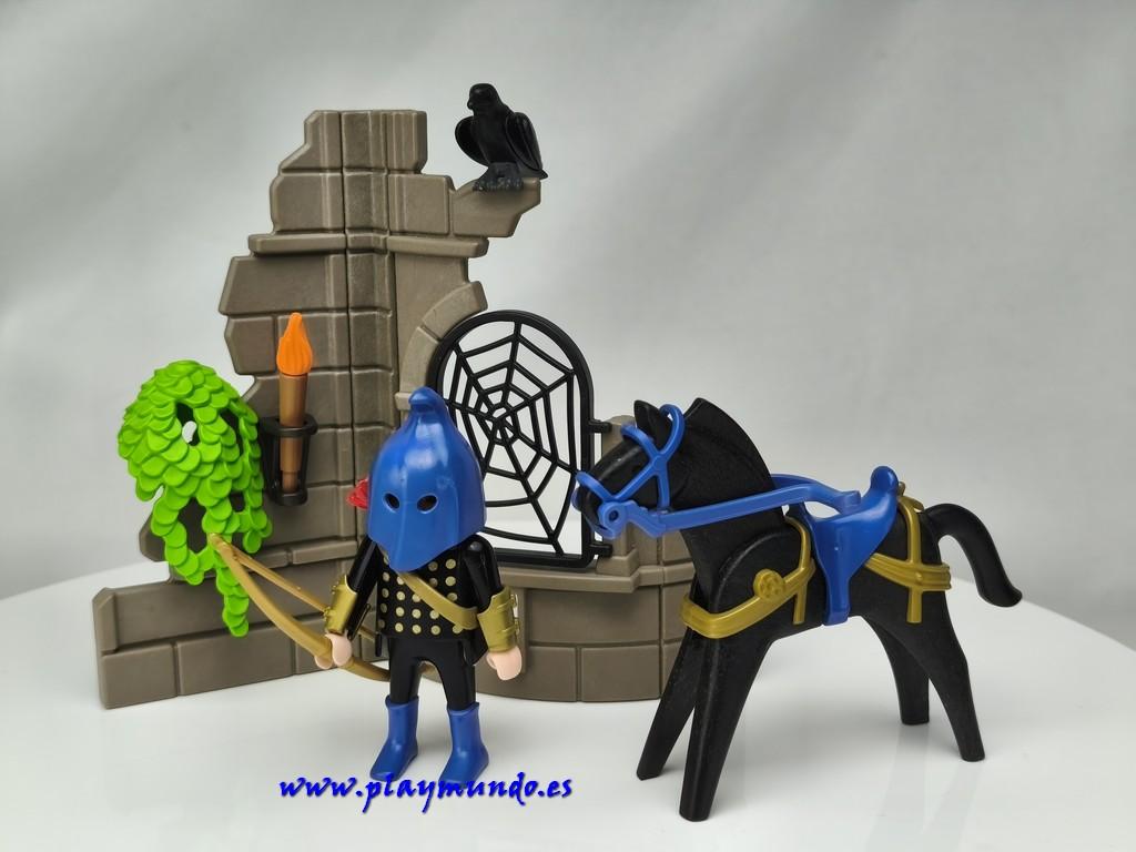 PLAYMOBIL 3899 JINETE MEDIEVAL ENCAPUCHADO (AÑO 1997 - 2001)