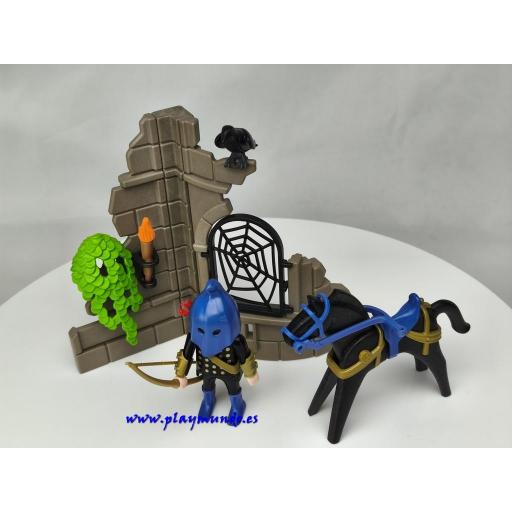 ​​PLAYMOBIL 3899  JINETE MEDIEVAL ENCAPUCHADO (AÑO 1997 - 2001) [4]