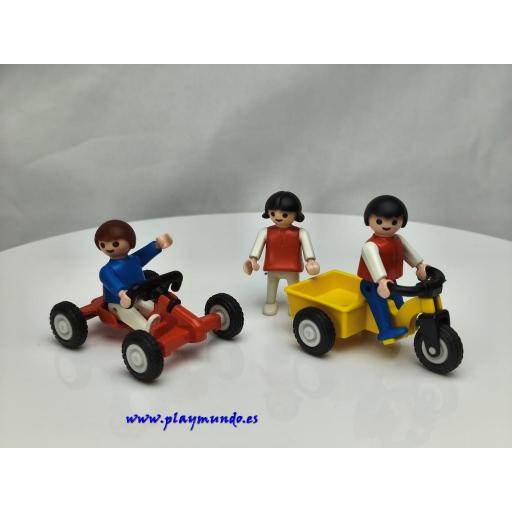 PLAYMOBIL 3596 NIÑOS CON TRICICLO Y KART (AÑO 1981 - 1987) [0]