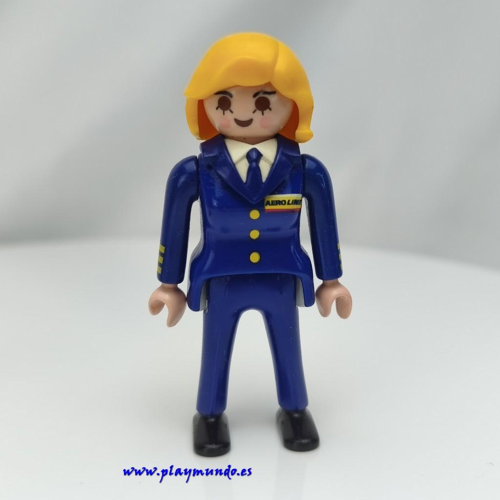 PLAYMOBIL MUÑECO CLICK MUJER PILOTO mod046
