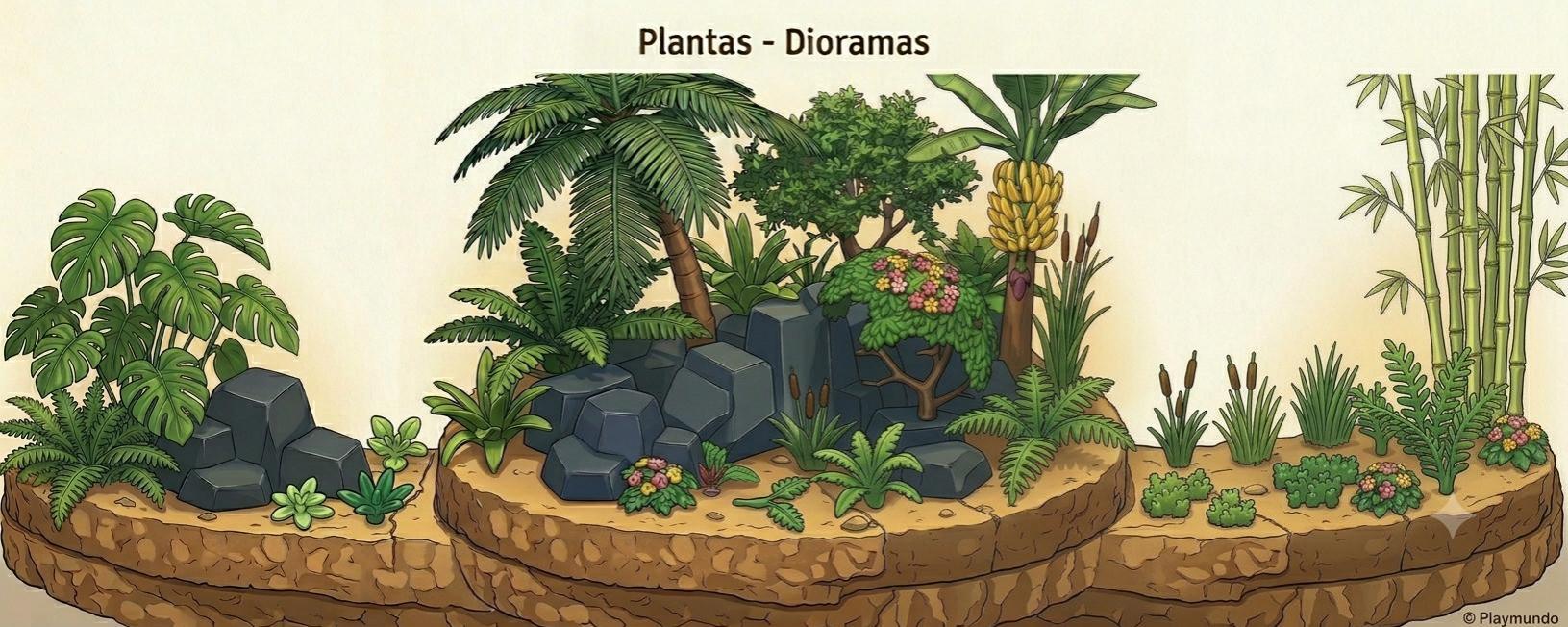 PLANTAS, PAISAJES, DIORAMAS, ROCAS.....