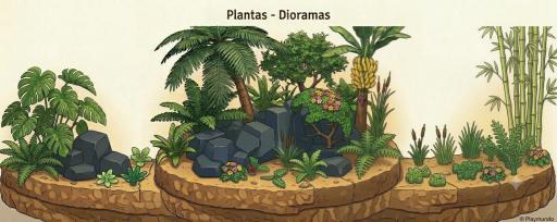 PLANTAS, PAISAJES, DIORAMAS, ROCAS.....