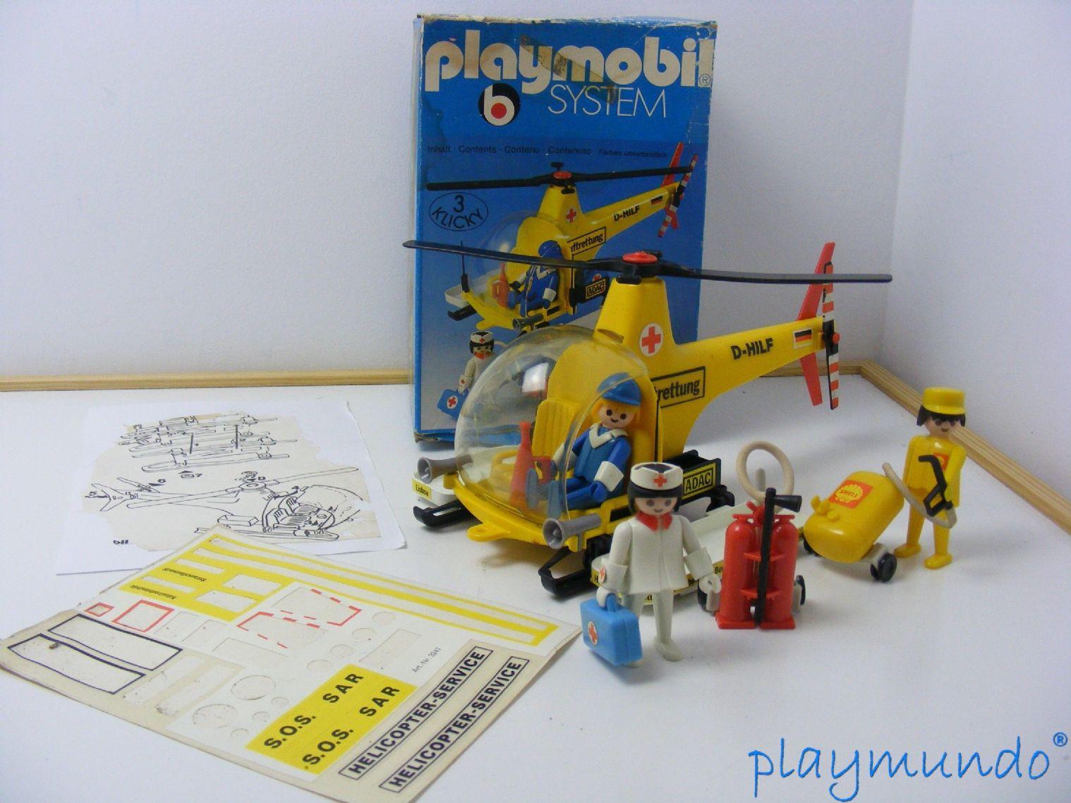 PLAYMOBIL 3247 HELICOPTERO DE RESCATE  PRIMERA EPOCA VERSION 1 (1977-1981)