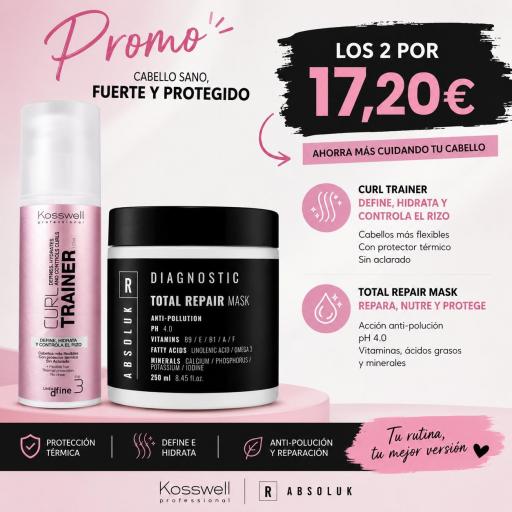 Curl Trainer N3 150ml Kosswell + mascarilla Absoluk reparadora 250ml [0]