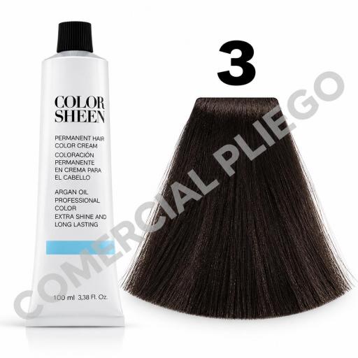 Tinte 3 Castaño Oscuro Color Sheen 100ml