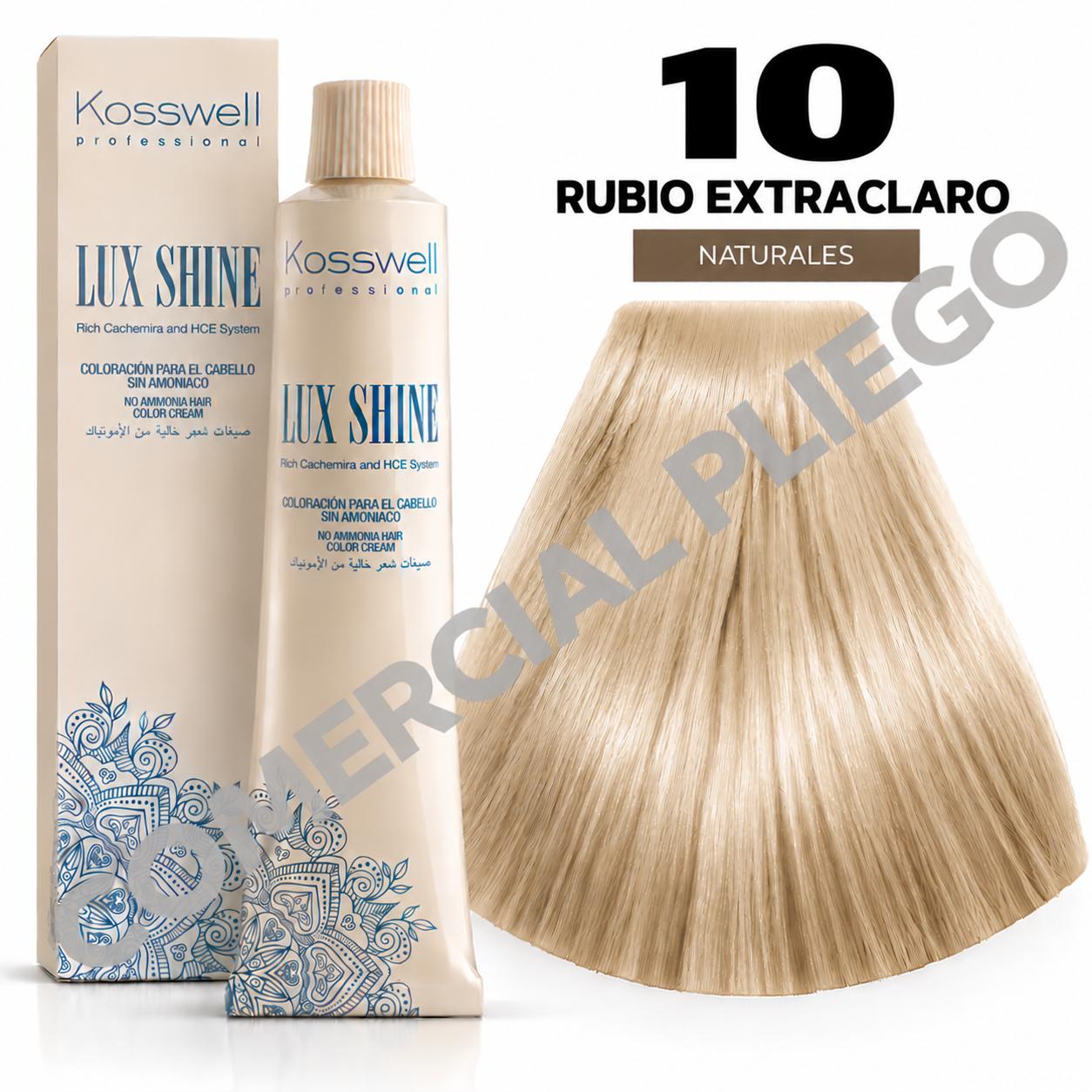 Tinte Lux Shine N10 Rubio Extraclaro sin amoniaco 60ml Kosswell
