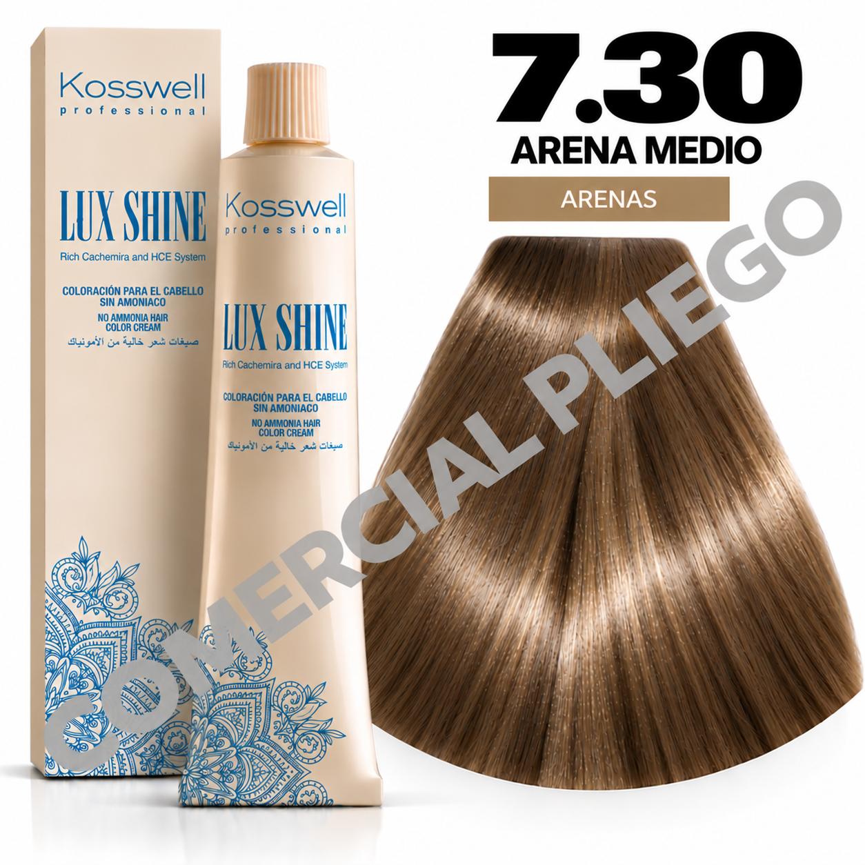 Tinte Lux Shine N7.30 Arena Medio sin amoniaco 60ml Kosswell