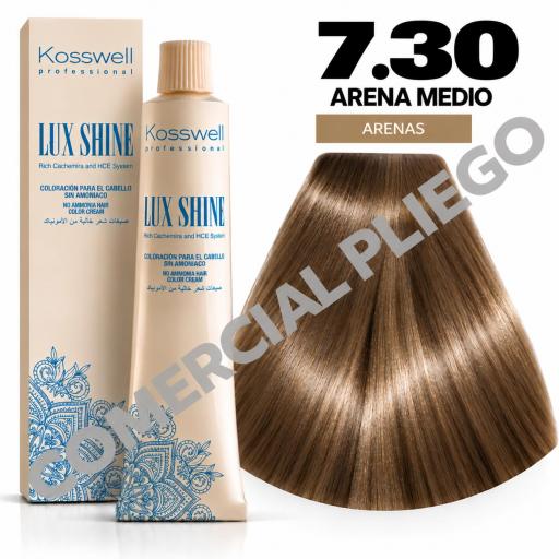 Tinte Lux Shine N7.30 Arena Medio sin amoniaco 60ml Kosswell 