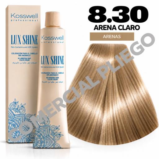 Tinte Lux Shine N8.30 Arena Claro sin amoniaco 60ml Kosswell 