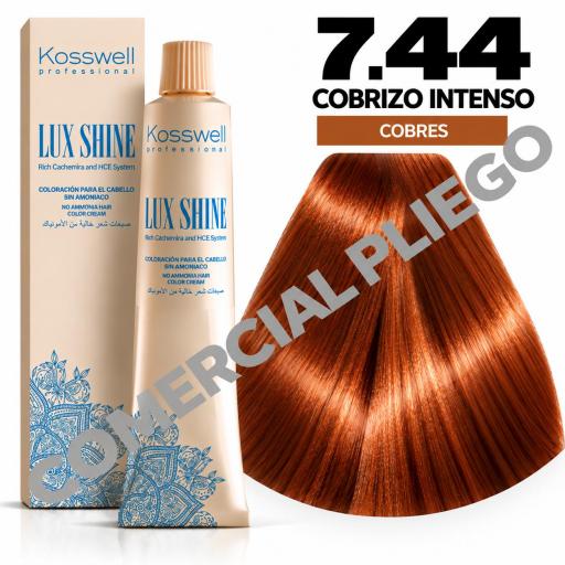Tinte Lux Shine N7.44 Cobrizo Intenso sin amoniaco 60ml Kosswell