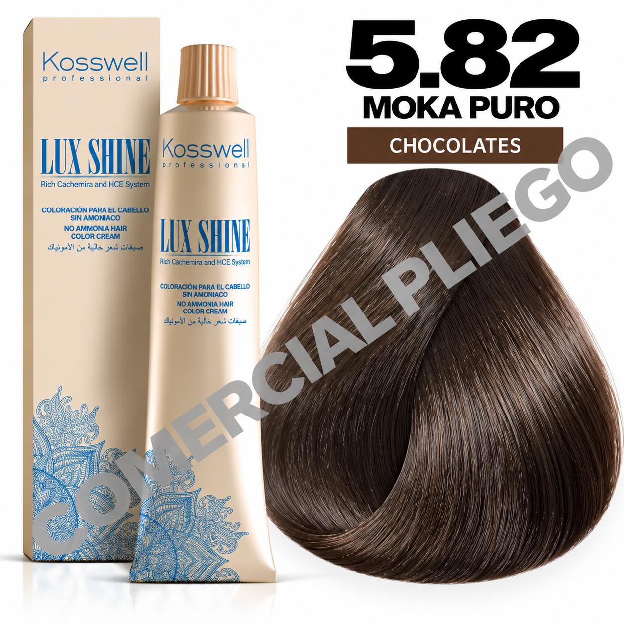 Tinte Lux Shine N5.82 Moka Puro sin amoniaco 60ml Kosswell