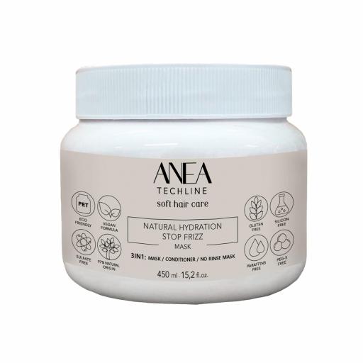 Anea Techline Mascarilla Hidratante Natural Anti Frizz 450ml